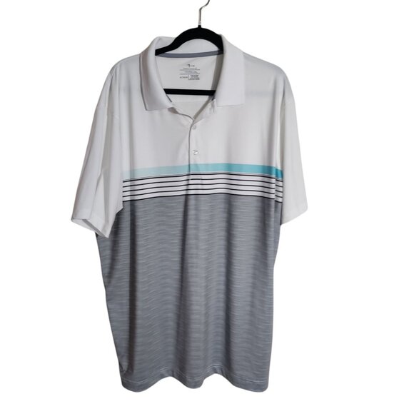 Page & Tuttle Shirt Mens Extra Large White Striped Cool Swing Golf Polo Shirt XL - Picture 1 of 7
